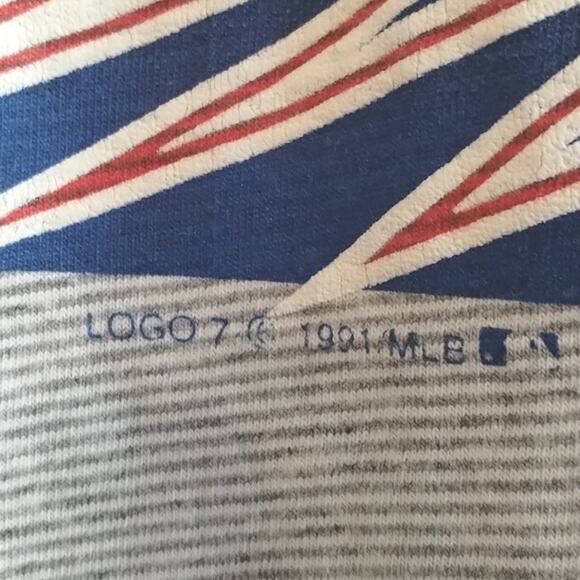 Vintage LOGO 7 Los Angeles Dodger's 1991 Gray Striped Single Stitch T-Shirt XXL - Picture 8 of 15